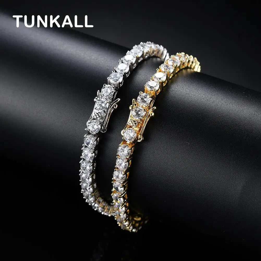 Brass Tennis Bracelet AAA CZ Bling Bling 3Mm 4Mm 5Mm 1 Row Cubic Zirconia Bracelet for Men and Women Iced Out Jewelry BB019