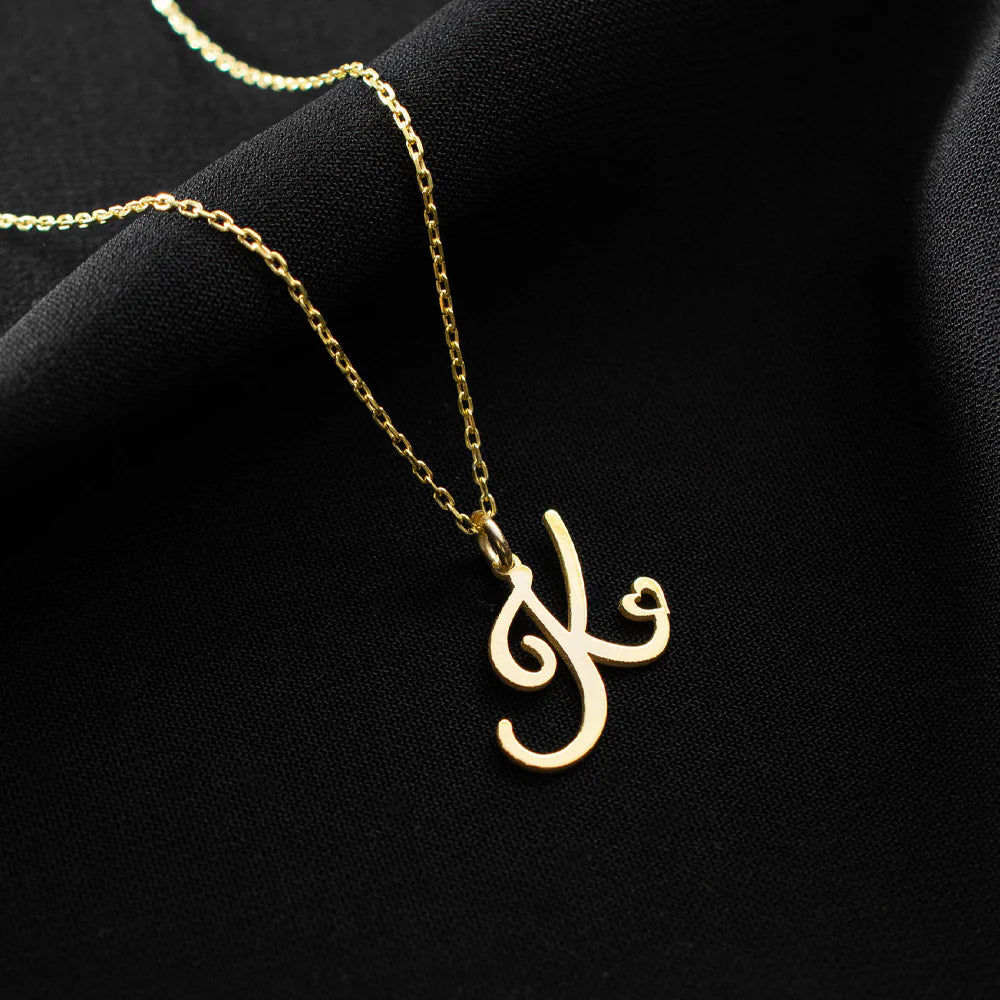 Personalized Heart Initial Necklace — 18K Gold Plated