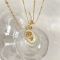 12 Birth Month Flower Birthstone Necklace for Women Charm White Shell Pendant Necklaces Mom Girlfriend Birthday Gift