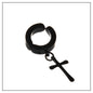Clip on Hoop Earrings for Men Stainless Steel Fake Piercing Dangle Earring with Cross Feather Mens Clip on Huggie Hoop Earrings