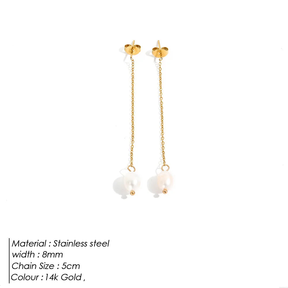 Modern Linear Chain Earrings for Women Elegant Pearl Tassel Dangle Earring Long Threader Earring Statement Party Jewelry Gift