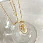 12 Birth Month Flower Birthstone Necklace for Women Charm White Shell Pendant Necklaces Mom Girlfriend Birthday Gift