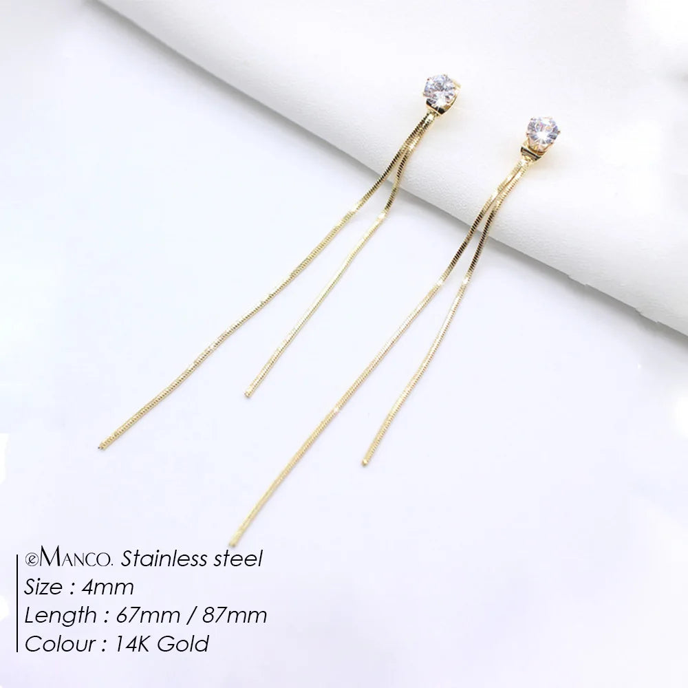 Modern Linear Chain Earrings for Women Elegant Pearl Tassel Dangle Earring Long Threader Earring Statement Party Jewelry Gift