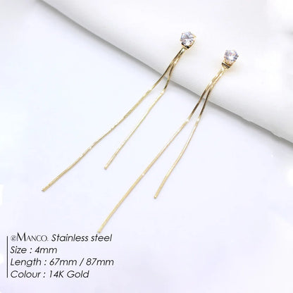 Modern Linear Chain Earrings for Women Elegant Pearl Tassel Dangle Earring Long Threader Earring Statement Party Jewelry Gift