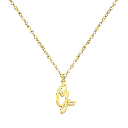 Personalized Heart Initial Necklace — 18K Gold Plated