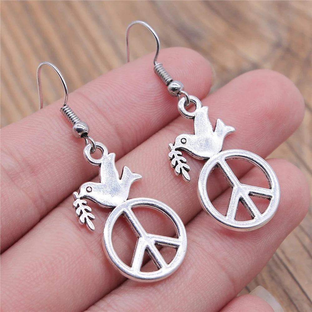 Animal Dangle Earring Vintage Bird Drop Earring Peacock Dove Feather Wing Dangle Drop Earring Fashion Animal Jewelry for Women