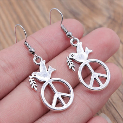 Animal Dangle Earring Vintage Bird Drop Earring Peacock Dove Feather Wing Dangle Drop Earring Fashion Animal Jewelry for Women