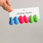 Fashion 6Pcs/Set Chunky Gold Plated Water Drop Earrings for Women Vintage Acrylic Teardrop Earring Hoops Lightweight Jewelry