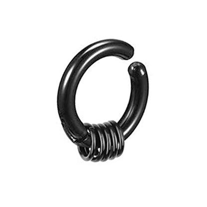 Clip on Hoop Earrings for Men Stainless Steel Fake Piercing Dangle Earring with Cross Feather Mens Clip on Huggie Hoop Earrings