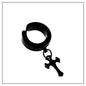 Clip on Hoop Earrings for Men Stainless Steel Fake Piercing Dangle Earring with Cross Feather Mens Clip on Huggie Hoop Earrings