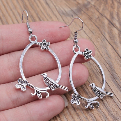 Animal Dangle Earring Vintage Bird Drop Earring Peacock Dove Feather Wing Dangle Drop Earring Fashion Animal Jewelry for Women